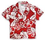 Hemp Clothing > Girls Red Aloha Hemp Hawiian Shirt