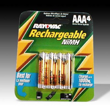 Rayovac Rechargeable NiMH AAA batteries (4-pack)