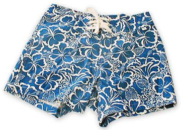 Girls Blue Hibiscus Boardshorts from Island Hemp Wear