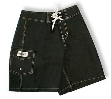 Men's Black Boardshorts from Island Hemp Wear