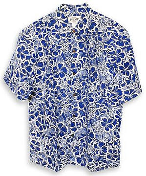 Blue Hibiscus Aloha Shirt from Island Hemp Wear