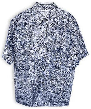 Blue Tapa Aloha Shirt from Island Hemp Wear