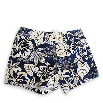 Navy Leaf Girls Boardshorts from Island Hemp Wear