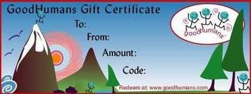 Paper Gift certificate from GoodHumans